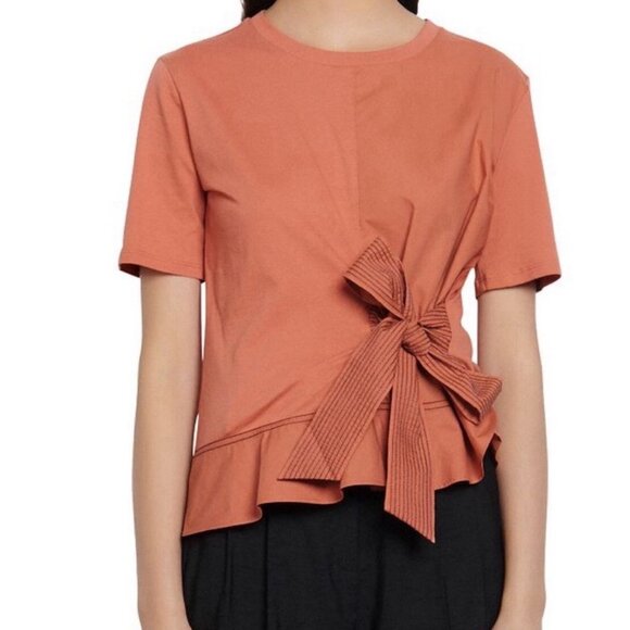 Sandro Paris Node Bow Detail T-Shirt - Picture 1 of 8